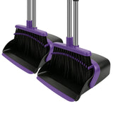 UDUK Purple Broom and Dustpan Set 2 Pack, Long Handle Floor Cleaning