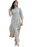 Anni Designer Women'S Cotton Blend Printed Straight Kurta With Pant (Rcb-See-Green_Xl_See Green_X-Large),See Green,XL
