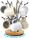 NiHome 360 Rotating Coffee Mug Tree, Mug Holder 8 Hooks for Countertop