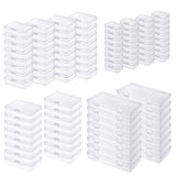 Thintinick 96 Pack Rectangular Clear Plastic Storage Containers Box with Hinged Lid for Beads and Other Small Craft Items (Mixed