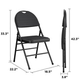 Cosco Essentials Commercial Xl Comfort Fabric Padded Metal Folding Chair With Contoured Seat Back, 300 Lb. Weight Rating, Triple