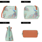 Adisa Women Girls Floral Print Faux Leather Sling Bag Crossbody (Sea Green),Sea Green,,B09SVDKY5J