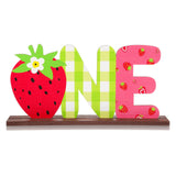 Maitys Strawberry One Letter Sign Party Decoration Wooden Table Center Shortcake Strawberry Theme 1st Birthday Photo Props Decor