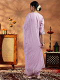 Libas Women'S Silk Blend Kurta Sets (36852O_Lavender_M)