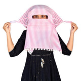 Switchon Export Quality Cotton Innovative Scarf With Closer Hook And Loop Tape Multi (Pink_White)