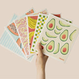 RECYCO Swedish Dishcloths for Kitchen | 6 Packs Fruit Joy Washable Dish Rags | Cellulose Reusable Cleaning Paper Towels | Absorb