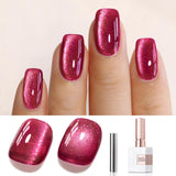 Double Rhythm 0.5 OZ Cat Eye Gel Polish with Magnet 15ML Holographic Glitter Shimmer Translucent Jelly Color Magnetic Nail Polis