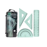AASHRIT ColourChanging Geometry Set, 4Piece Mathematical Drawing Kit with Ruler, Triangles and Protractor