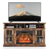 SIMOE Fireplace TV Stand with 23 Inch Fireplace, Electric TV Console for TVs up to 65, Entertainment Center with 2 Cabinets & Re