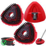 Spin Mop Scrub Brush Head Compatible with O Cedar EasyWring 1Tank Spin Mop System, 2 Microfiber Scrubber Mop Head Refills & 1 M
