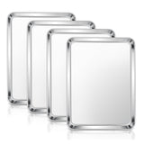 E-far Stainless Steel Baking Sheets Set of 4, 12.4x9.7Baking Cookie Sheets Pans for Oven, Non-toxic Metal Trays for Cake