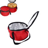 PerGar Round Lunch Bag, Round Insulated Thermal Pie Carrier Slow Cooker Bag, Collapsible Cake Carrier, Reusable Insulated Cake C