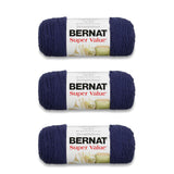Bernat Super Value Yarn, 3 Pack, Denim Heather 3 Count