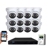 GW Security 16 Channel 4K NVR 5MP H.265 IP Surveillance Security Camera System with 12-Piece Super HD 1920P Weatherproof PoE Sec