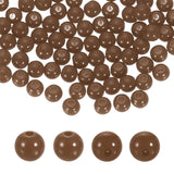 HARFINGTON 100pcs Deep Brown Acrylic Round Beads 6mm Dia 1.9mm Hole Plastic Resin Smooth Balls Loose Bead for Jewelry Making Bra