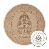 NameHaus Durga Face MDF Cutout for DIY Art and Craft | Round Wooden Mandala Goddess Durga Wall Decor for Navratri, Diwali, Home