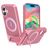 ZHOGTNEG for Magnetic Heat Dissipatio case for iPhone 16 Plus, for MagSafe, Coolingf Drop Protection, Adjustable Kickstand case,