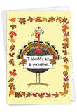 NobleWorks - 1 Funny Thanksgiving Card with Envelope - Humor Greeting for Thanksgiving - Turkey Identification C7651TGG