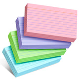 Colored Index Cards 3x5 Inch - 200 Pack, Ruled Index Flash Cards for Studying, 180GSM Lined Index Note Cards 3x5 Index Cards, Co