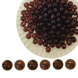 PAMIR TONG 400pcs 8mm Round Glass Beads for Bracelet Transparent Brown Pretty Smooth Loose Beads for Necklace-Earring-Jewelry Ma