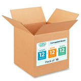 IDL Packaging - B-121212-10 Medium Corrugated Moving Boxes 12L x 12 W x 12H (Pack of 10) - Excellent Choice for Packing All Ki