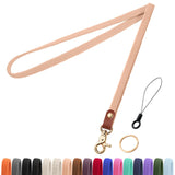 Fishent Stretchy Thin Lanyards for Keys ID Badges, Cute Long Teacher Neck Key Lanyard Keychains for Women Men Wallet Phone(Pink