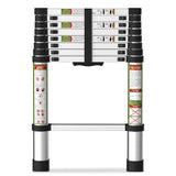 SPIEEK Telescoping Ladder for RV & Attic, 8.5FT Aluminum Extension Ladder with Dual Locking Mechanism, Max Load 330lbs, Compact
