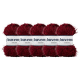 Eyelash Fun Fur Yarn 100 Gram (3.53 Ounces) 175 Yards (160 Meters) (Maroon - 5 Skeins)