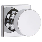 Kwikset 788PSKSQT26 Pismo Knob with Square Rose Half Dummy Bright Chrome Finish