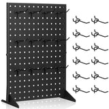 Pegboard Display Stand With 12 Peg Hooks for Retail Craft Shows & Fairs - Metal Product Merchandise Display Rack for Selling Acc