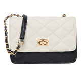 Adisa Women'S Girls Quilted Cross Body Sling Bag (Sl5075-Off White - Black),Off White - Black,,B09DZP2KM2