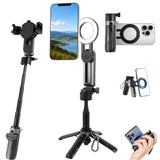 4-in-1 Multifunctional 360 Rotation Magnetic Selfie Stick for iPhone/Android - Portable Extendable Tripod with Detachable Remote