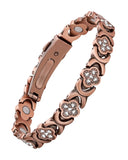 Jecanori Pure Copper Bracelet for Women, Ultra Strength Magnetic Therapy Bracelets with 3800 Gauss Magnets,Four-leaf clover jewe