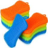 Patelai 10 Pieces Silicone Dish Sponge Silicone Scrubber Reusable Kitchen Scrubbing Cleaning Sponge Soft Dish Scrubber for Fruit