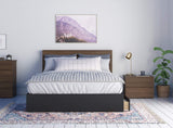Nexera 3-Piece Bedroom Set with Bed Frame, Headboard & Nightstand, Queen|Walnut & Black