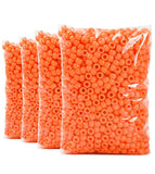 Praisebank 4000pcs Orange Barrel Plastic Pony Beads for Jewelry Making, Crafts, Hair Braids
