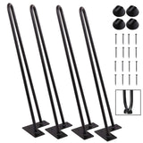 TENGCHANG 22 Inch Hairpin Legs, Heavy Duty Black Metal Furniture Table Legs, Set of 4