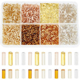 PH PandaHall 2120pcs 8 Styles Glass Bugle, Metallic Seed Beads 4mm 6mm Tube Craft Loose Spacer for Earrings Bracelets Necklaces