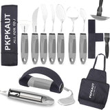 PKPKAUT Adaptive Utensils, Weighted Utensils for Hand Tremors, Parkinsons Utensils for Parkinsons Patients, Adaptive Eating Uten