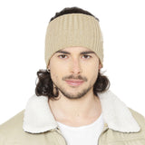 Bharatasya Beige Soft Mix Yarn Knitted Ski Warm Unisex Woolen Headband