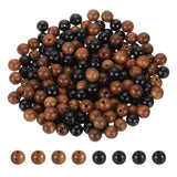 HARFINGTON 200pcs Round Wooden Beads, 6mm Dia Small Wood Beads for DIY Crafts, Bracelet, Wristlet, Necklace, Jewelry Making, Bla