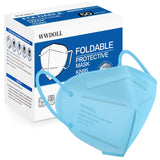 WWDOLL KN95 Face Mask 50 Pack, 5-Layers Breathable KN95 Masks, Blue