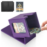 Jaffzora Card Deck Box for MTG Commander, Magnetic Card Display Case,TCG Card Storage Box, Holds 100 Double-Sleeved Cards,Purple