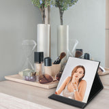 EFAILY Folding Travel Mirror, PU Portable Adjustable Rectangular Ultrathin Mirror, for Travel, Camping,Home(6.4W 5.3L)