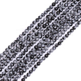 GEM-Inside 4mm Snowflake Obsidian Gemstone Loose Beads Natural Round Stone Beads for Jewelry Making Strand 15 Inches