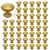 POZEAN Cabinet Knobs Brushed Nickel 50 Pack Cabinet Handles Drawer Knobs Solid Knobs Brass with Screws for Dresser Drawer Cabine