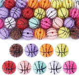 FASHEWELRY 30Pcs 20mm Sport Theme Basketball Rhinestone Beads for Pens Sparkle Crystal Chunky Bubblegum Loose Spacers Focal Bead
