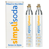 Simpli Soda 60L CO2 Canister Cylinders Compatible w/Sodastream BLUE ScrewIn Only, Ninja Thirsti, Philips, and More Threaded