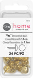 Dritz Home 9015 Smooth Decorative Nails, 7/16-Inch, Brass (24-Piece)