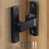 90/180 Degree Barn Door Lock, Small Flip Gate Latches Protect Privacy Sliding Door Latch Lock for Swing Door, Cabinet, Bathroom,